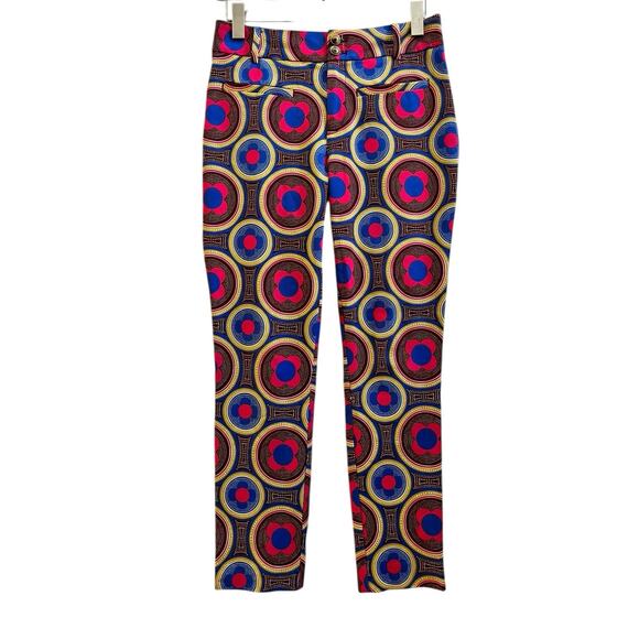 Essentials Anthropologie Multicolored Geometric Print Slim Trouser Pant Size 2 - Picture 3 of 14